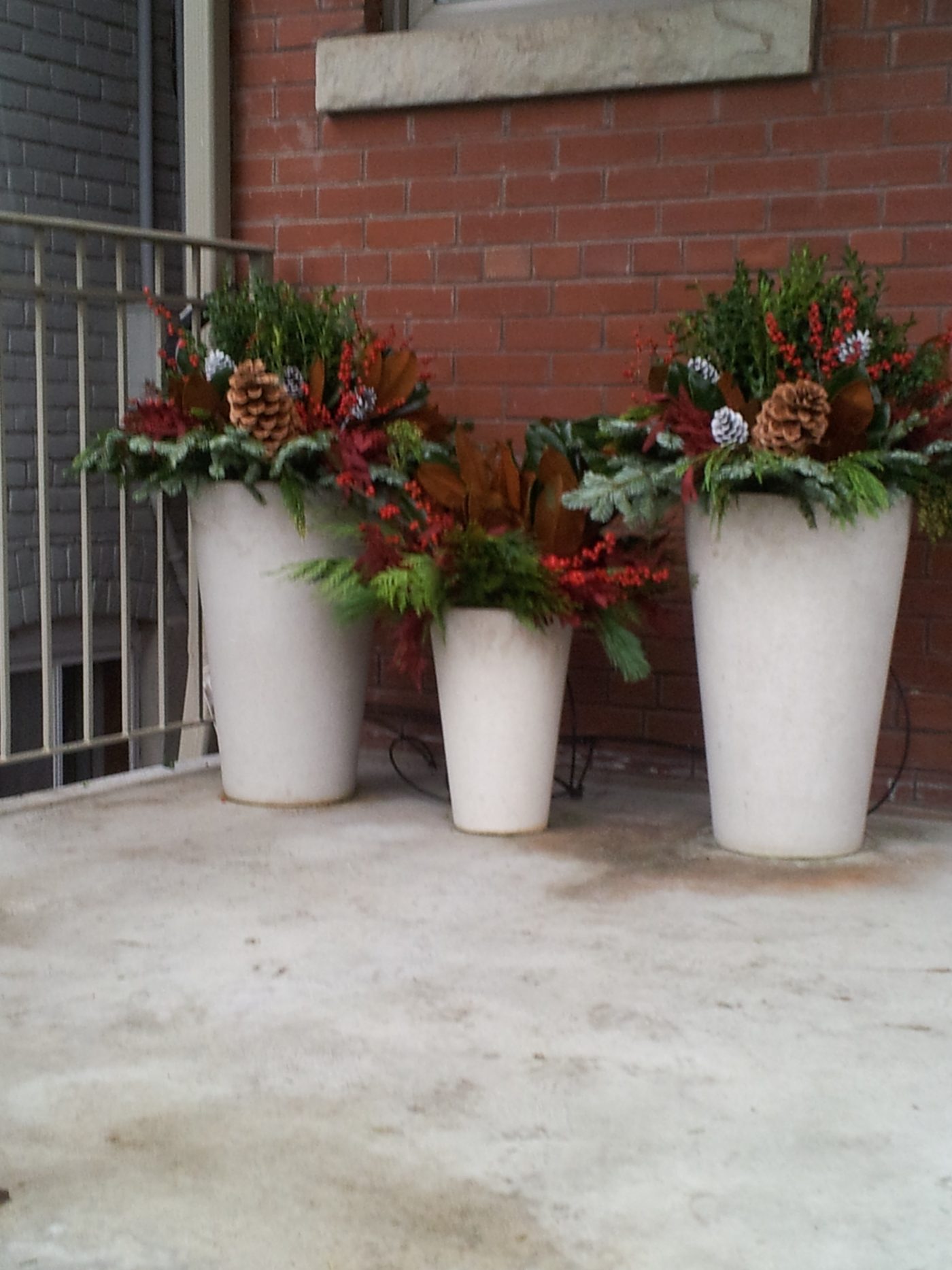residential winter planters